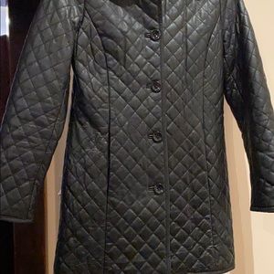 Lamb leather car coat